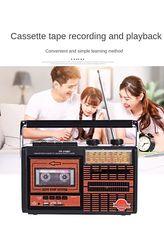 NOSTALJİK RADYO BLUETOOTH SPEAKER KASETÇALAR KABLOSUZ HOPARLÖR FM RADYO SD KART USB TEYP