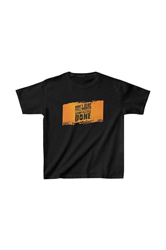 Unisex Çocuk Baskılı T-Shirt - Siyah