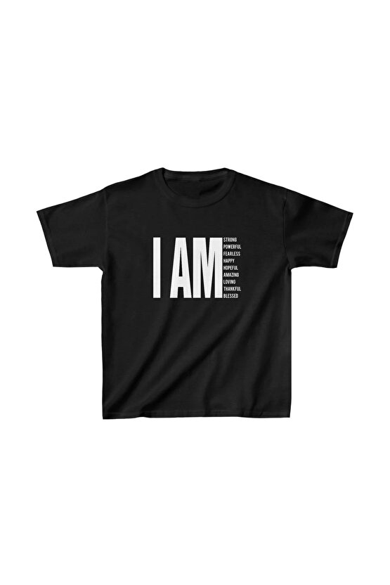 Unisex Çocuk Baskılı T-Shirt - Siyah