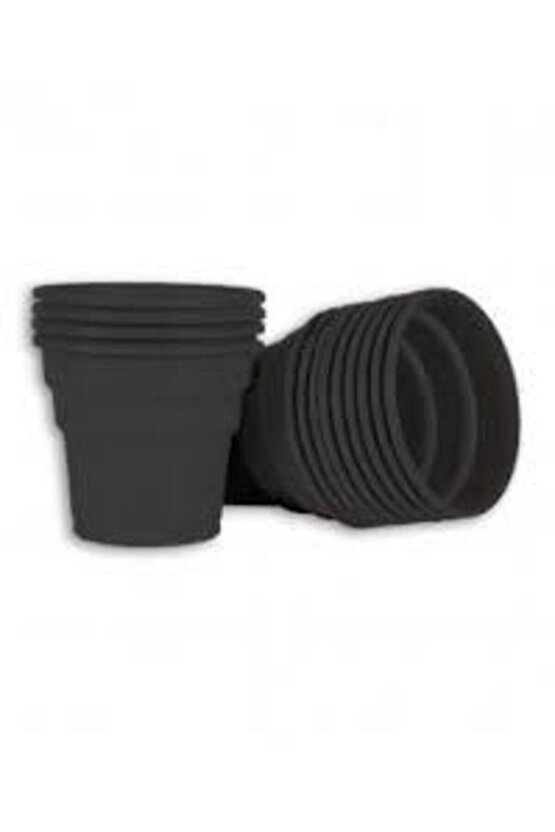 Siyah Plastik Tabak Bardak Çatal Seti - Lüx Plastik 25 Kişilik Doğum Günü Set -