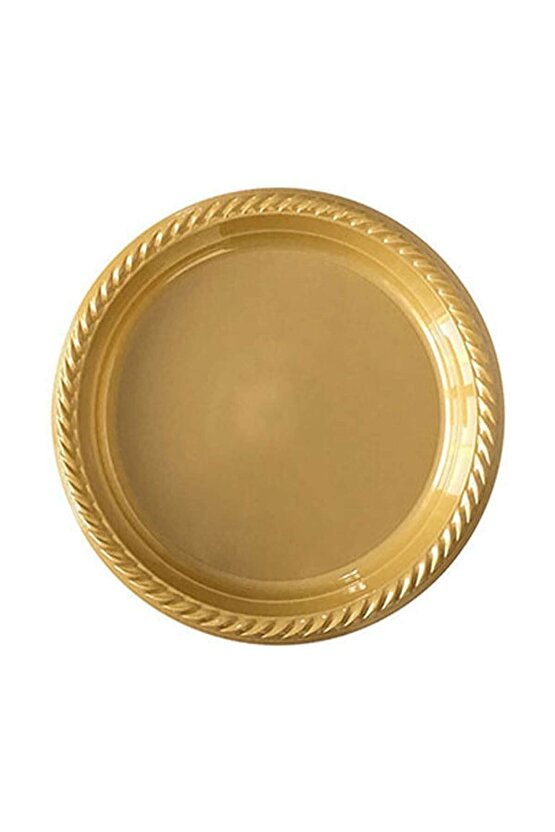 Plastik Tabak 22cm 25li Altın