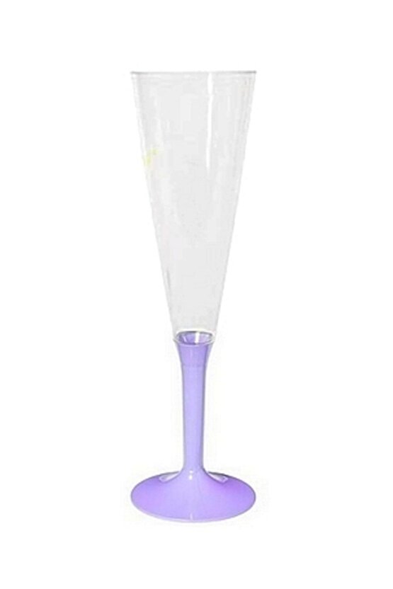 Plastik Şampanya Kadehi 10 Adet  Lila Renk