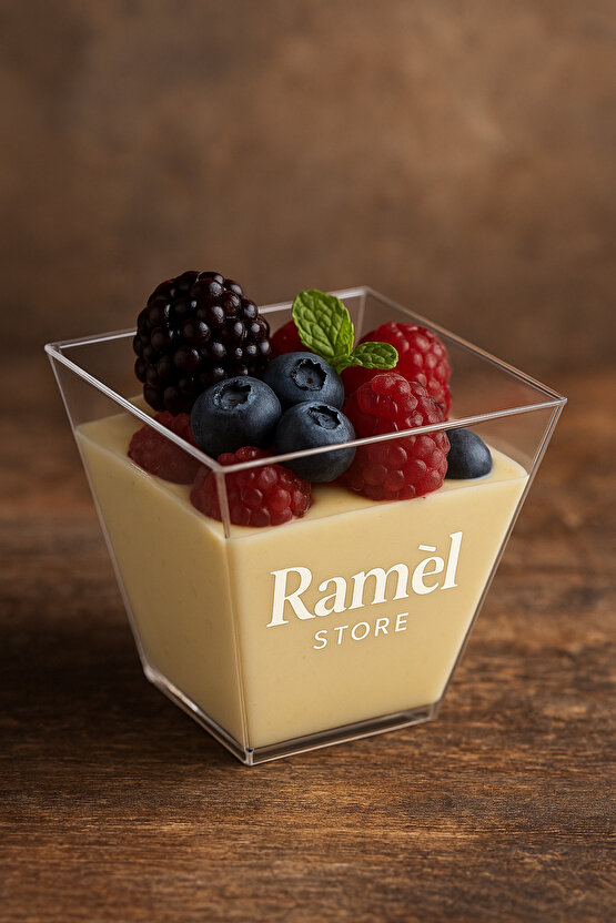 ramel store rs 12 adet Plastik Prizma Kapaksız Şeffaf Kübik Kase 200cc , Sunum Kasesi