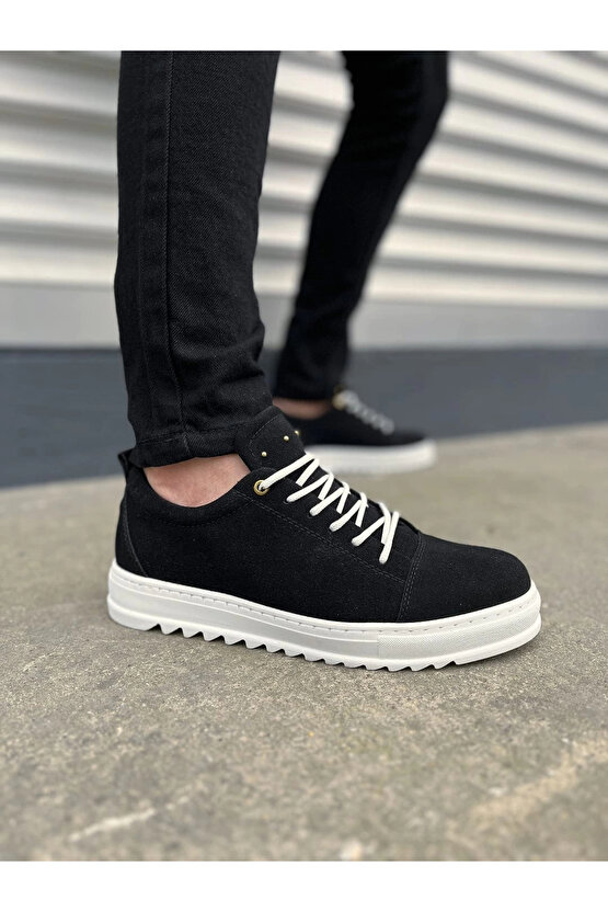 JY152 Cool Bağcıklı Süet Erkek Günlük Spor Klasik Ayakkabı SBT - Siyah