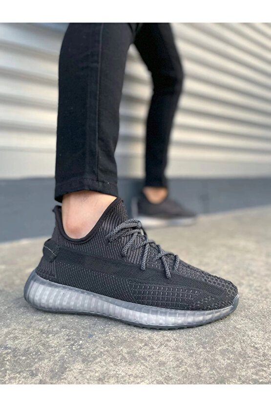 ARJY305 Pulse Bağcıklı Triko Kumaş Erkek Günlük Spor Ayakkabı TBT - Siyah