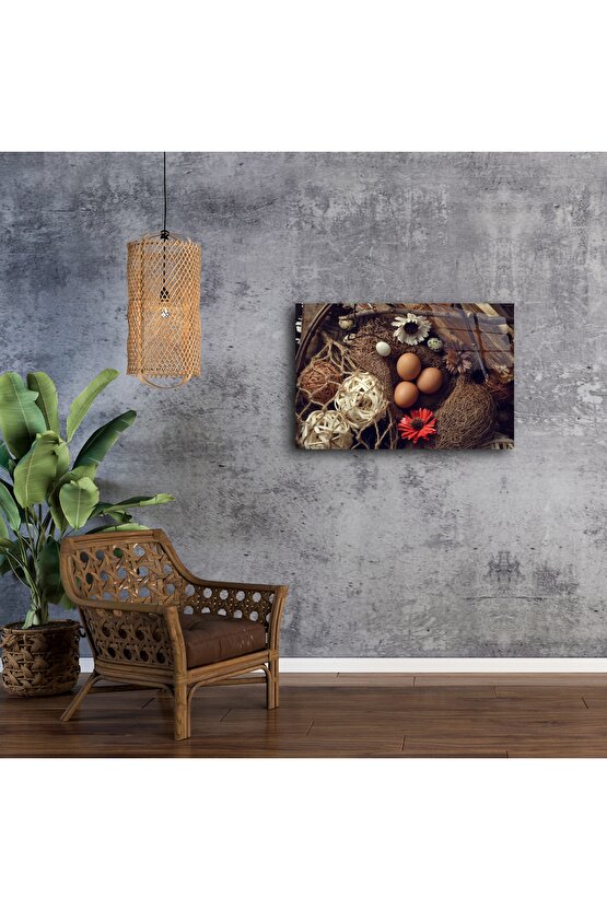 Kurutulmuş Çiçekli ve Hasır Detaylı Doğal Mutfak Dekoru