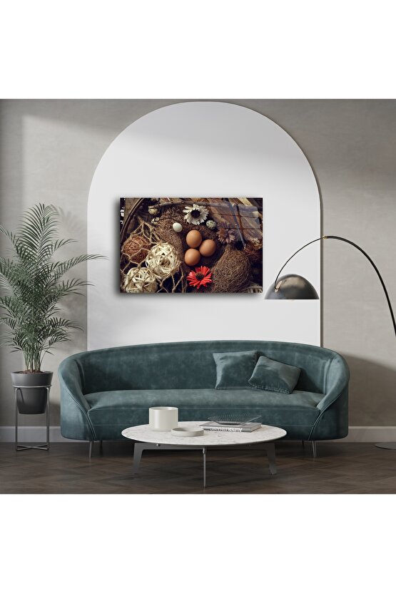 Kurutulmuş Çiçekli ve Hasır Detaylı Doğal Mutfak Dekoru