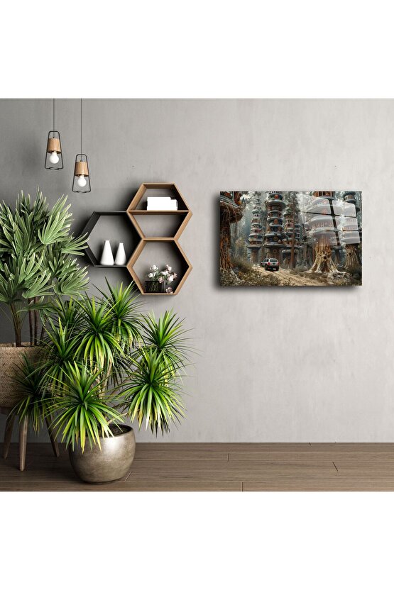 Cam Duvar Sanatı Doğa Temalı Panel