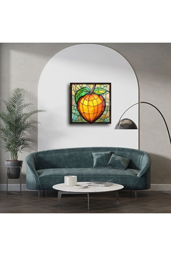 Modern Şeftali Cam Tablo