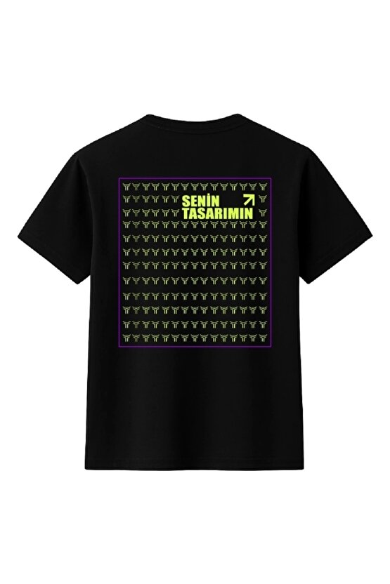 Çocuk Arka Sizin Tasarımınız Basic Tshirt - Siyah