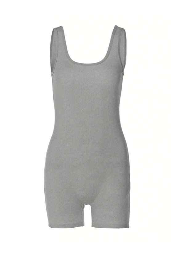 Kadın Kalın Askılı Bodycon Tulum