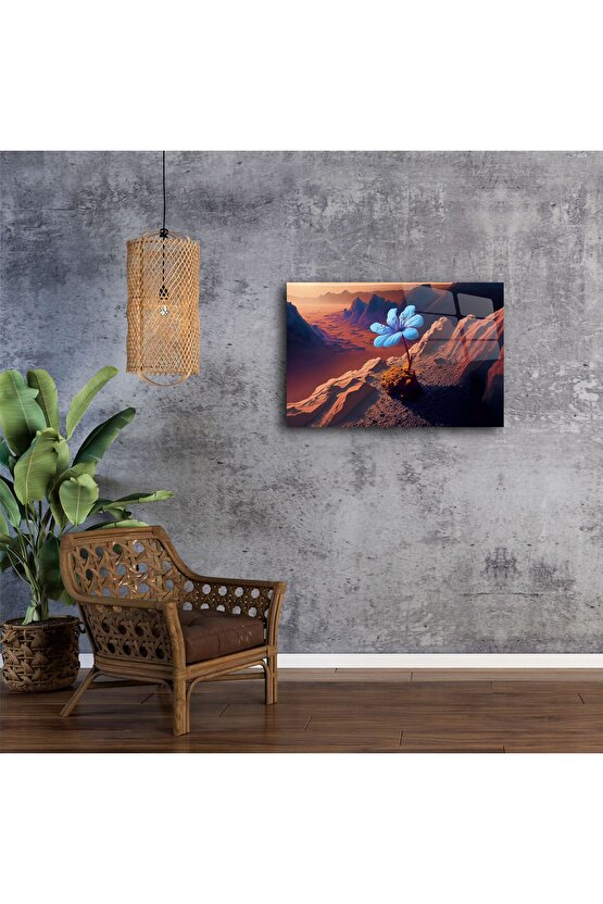 Mavi Çiçek Kanvas Tablo