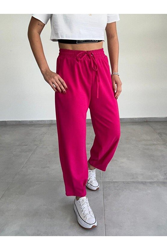 Kadın Dalgıç Krep Full Likralı Paçası Pens Detay Pantolon