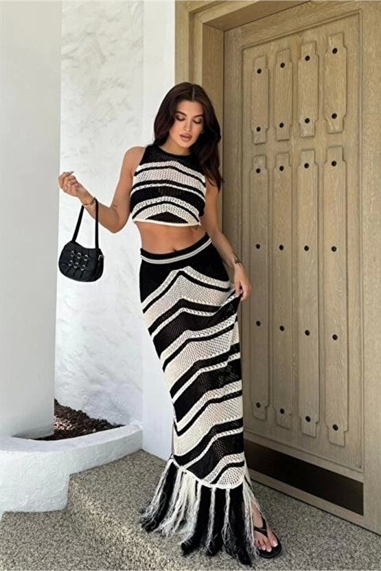 Lenny Püskül Detaylı Crop Takım 9863