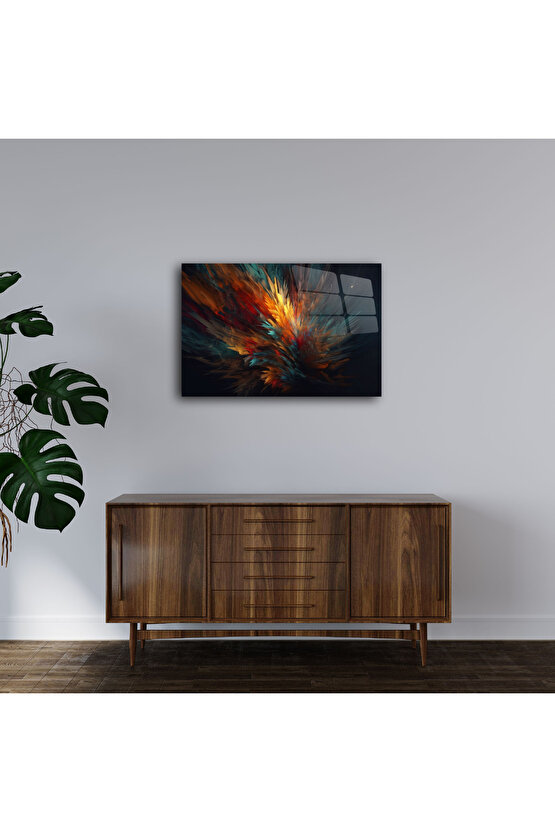 Karışık Desenler Cam Tablo Duvar Dekoru 6