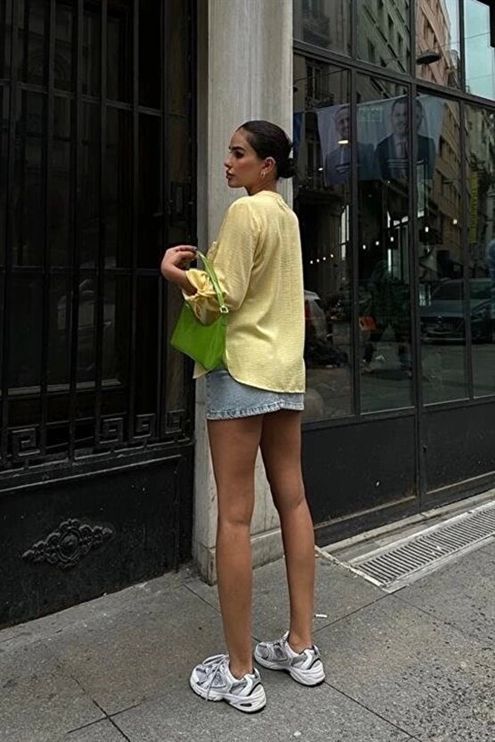 Poulina Flamlı Keten Gömlek 3257-08