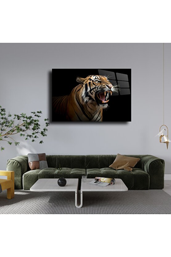 Kaplan Görseli Cam Tablo Duvar Dekoru 4