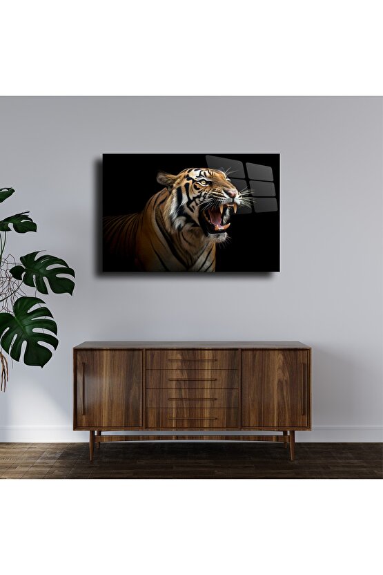 Kaplan Görseli Cam Tablo Duvar Dekoru 4