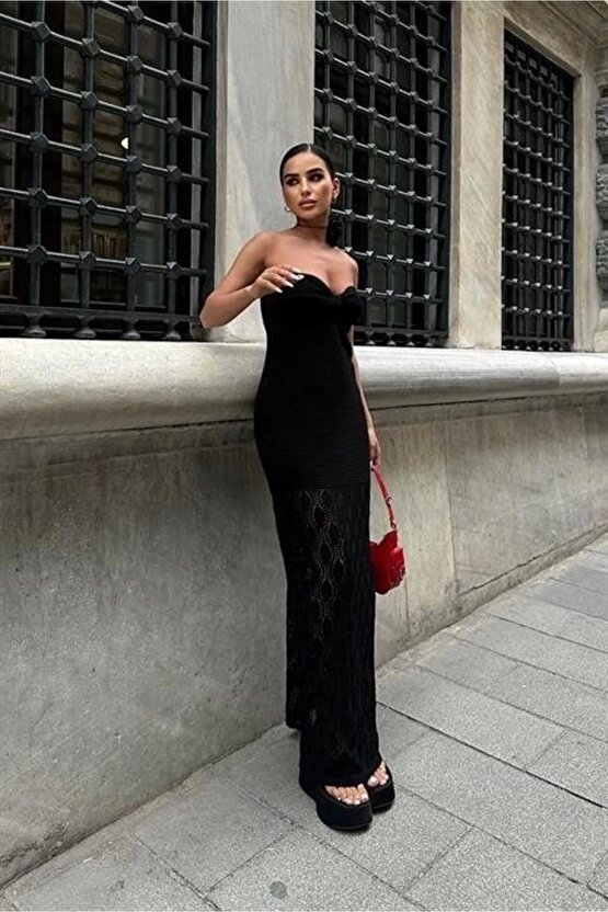 Eudora Ajurlu Straplez Elbise 2771