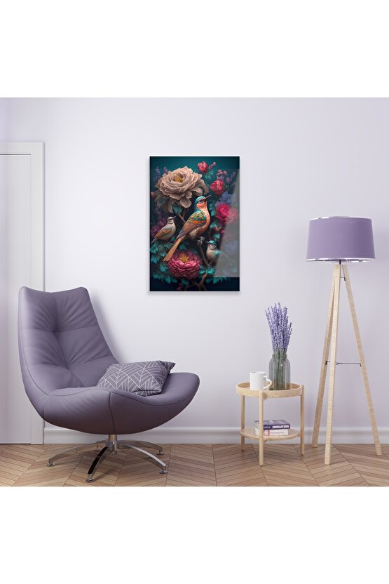 Sinek Kuşları Model 2 Cam Tablo Duvar Dekoru