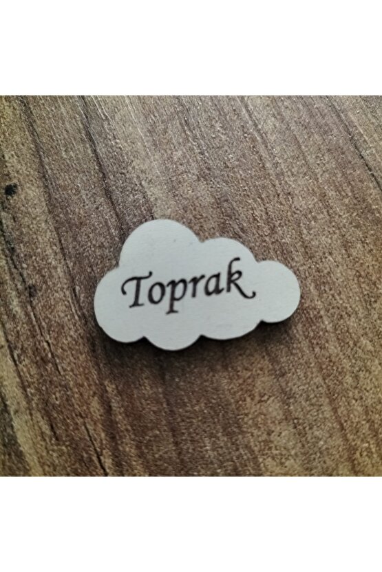 3x2 Cm Krem Ahşap Lazer Kesim Bulut Etiket Isimlik 50 Adet