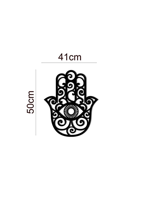 50*41 Fatma Ana Eli Dekor Tablo Mdf Ahşap Lazer Kesim Duvar Panosu Siyah 3mm