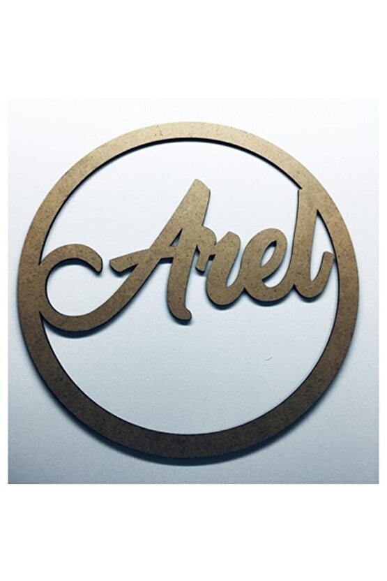 Esse Tasarım Kapı Süsü Isimli Kasnak,makrome Çember,makrome Isimlik 3 Mm Ham Ahşap