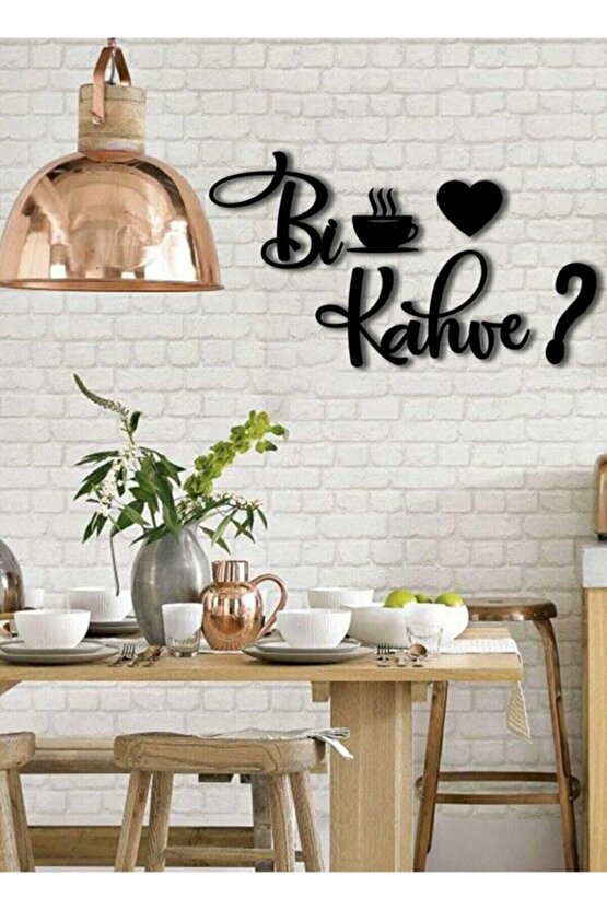 Bi Kahve Duvar Yazısı 3mm Siyah Ahşap Mdf