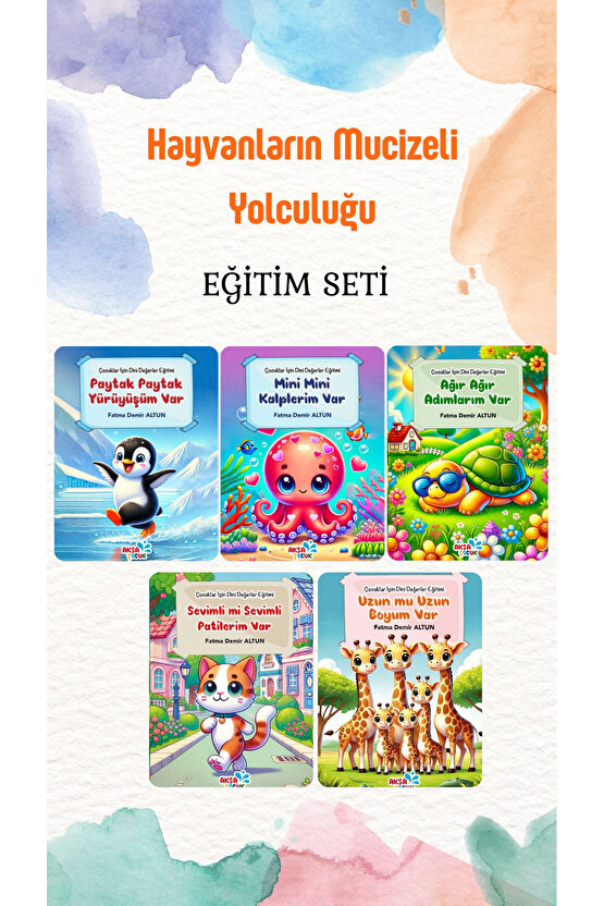 Çocuklar İçin Hayvanların Mucizevi Yolculuğu Eğitim Seti (5 Kitap)