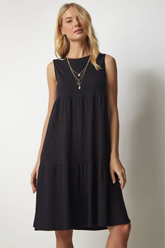 Kadın Sıfır Kol Bisiklet Yaka Aerobin Elbise