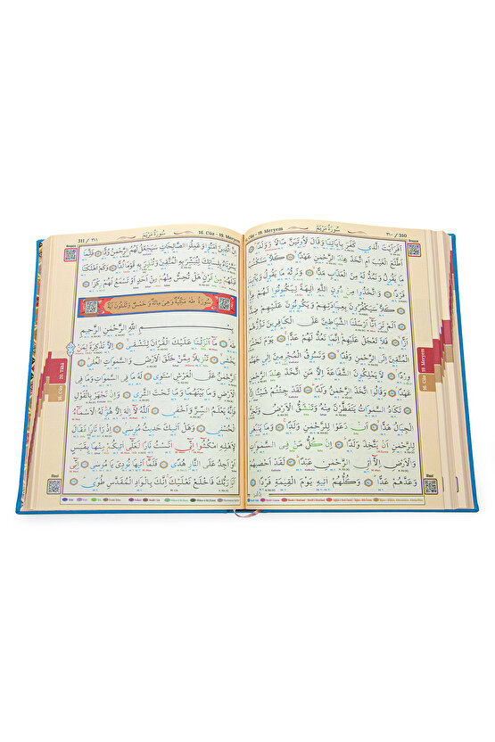 Termoderi Ciltli Satır Altı Tecvidli Kuranı Kerim - Bilgisayar Hatlı - Orta Boy -  Mavi Renk - Seda