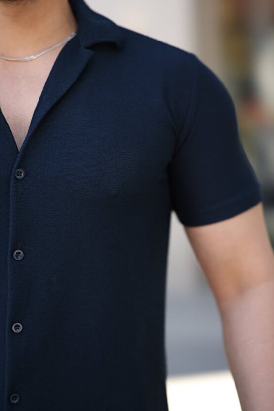 munn collection Erkek Kısa Kollu örme Kumaş Pamuklu Gömlek