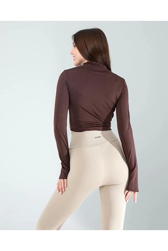Kahve Renkli Parmak Geçmeli Spor Body