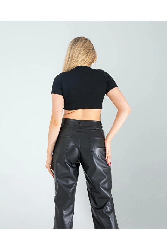 Siyah Fitilli Kaşkorse Mini Bluz