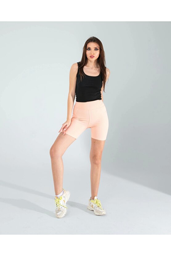 Somon Fitilli Push Up Toparlayıcı Biker Spor Tayt