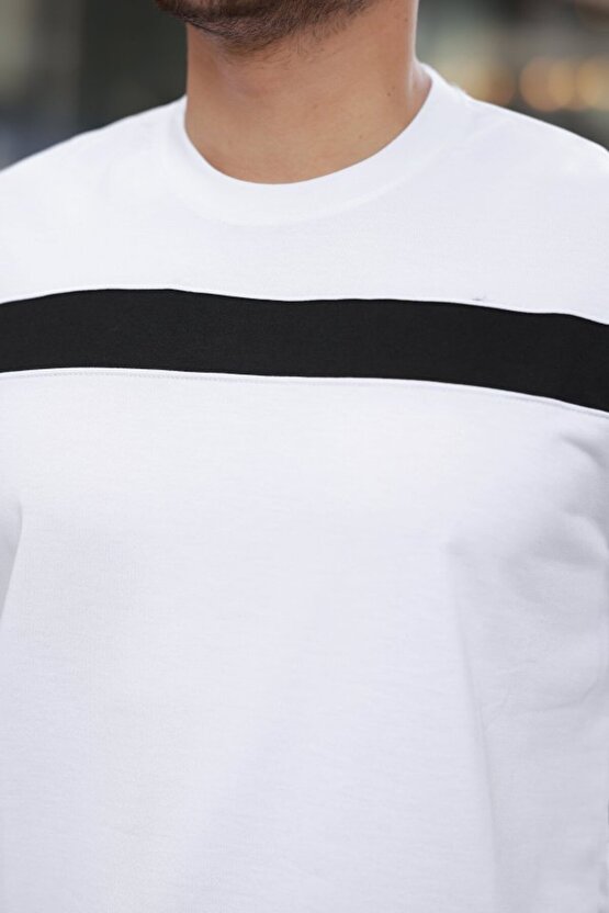 munn collection Erkek şerit Detaylı Kısa Kollu T-shirt