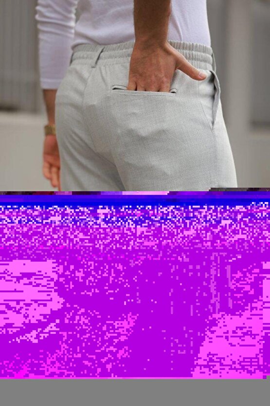 Erkek Beli Bağcıklı Ve Düğmeli Bezayağı Kumaş şort