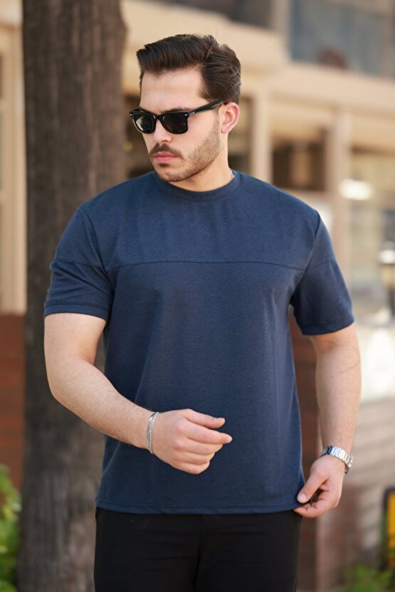 munn collection Erkek Oversize Bisiklet Yaka Kısa Kollu T-shirt