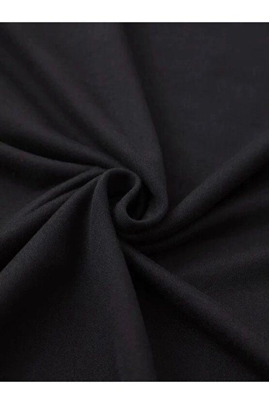 Baskılı Oversize Bisiklet Yaka T-shirt - Siyah