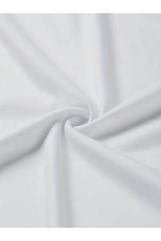 Baskılı Oversize Bisiklet Yaka T-shirt - Beyaz