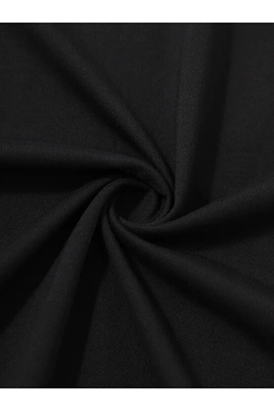 munn collection Baskılı Oversize Bisiklet Yaka T-shirt - Siyah