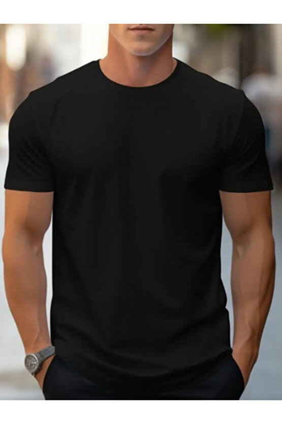 munn collection Erkek Kısa Kollu Bisiklet Yaka Iki Iplik Tişört