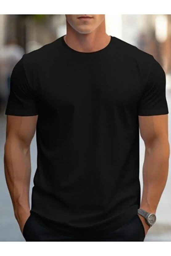 munn collection Erkek Kısa Kollu Bisiklet Yaka Iki Iplik Tişört