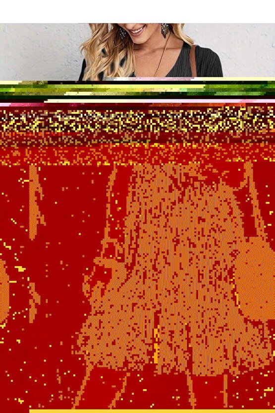 Kadın Kısa Kollu V Yakalı Fırfırlı Bürümcük Elbise