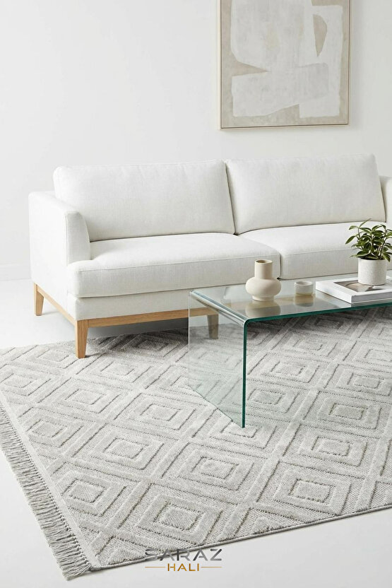 Dizayn Kaymaz Taban Koridor Halısı Kesme Yolluk Mutfak Halısı Modern Salon Halısı 1089 GRİ