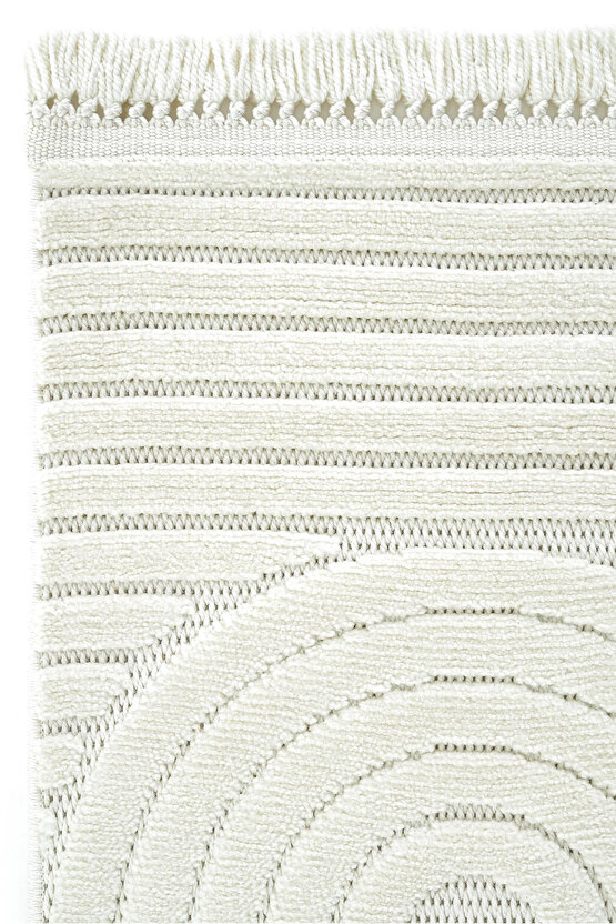 Dizayn Kaymaz Taban Koridor Halısı Kesme Yolluk Mutfak Halısı Modern Salon Halısı 1090 KREM