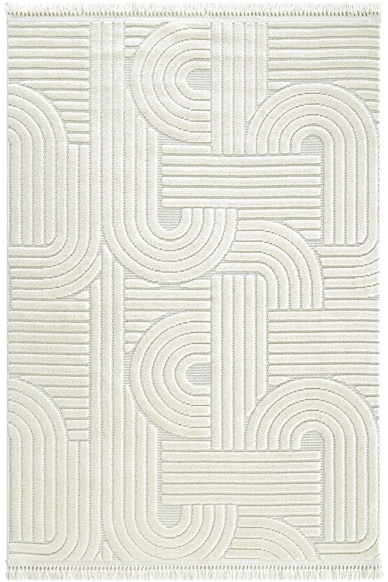 Dizayn Kaymaz Taban Koridor Halısı Kesme Yolluk Mutfak Halısı Modern Salon Halısı 1090 KREM