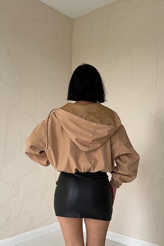 munn collection Vizon Kısa Fermuarlı Bomber Ceket