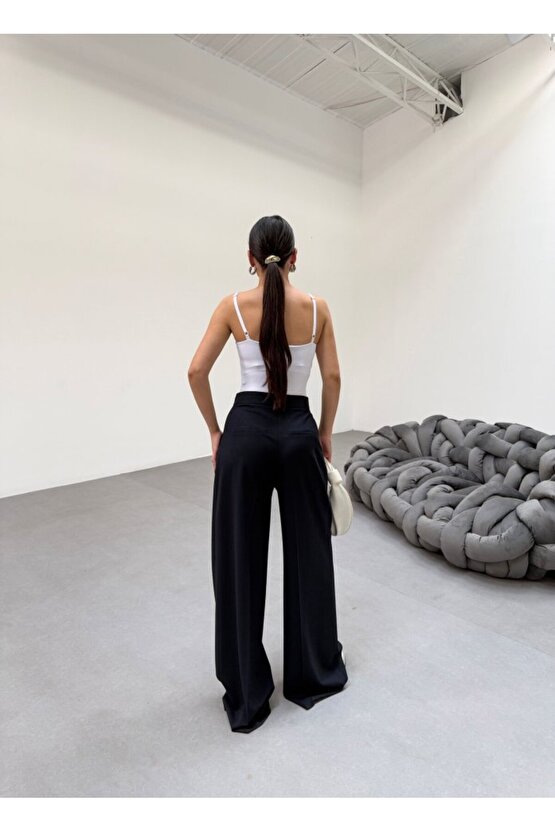 230 Gr Poly Viscose Full Lycra Pileli Palazzo Pantolon