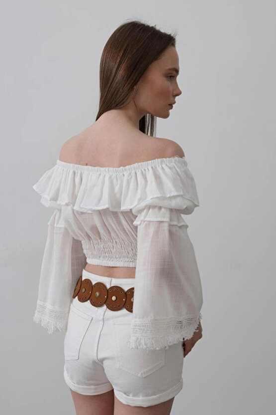 Bluz - Beyaz Beyaz Kadın  Kız bluz şık rahat